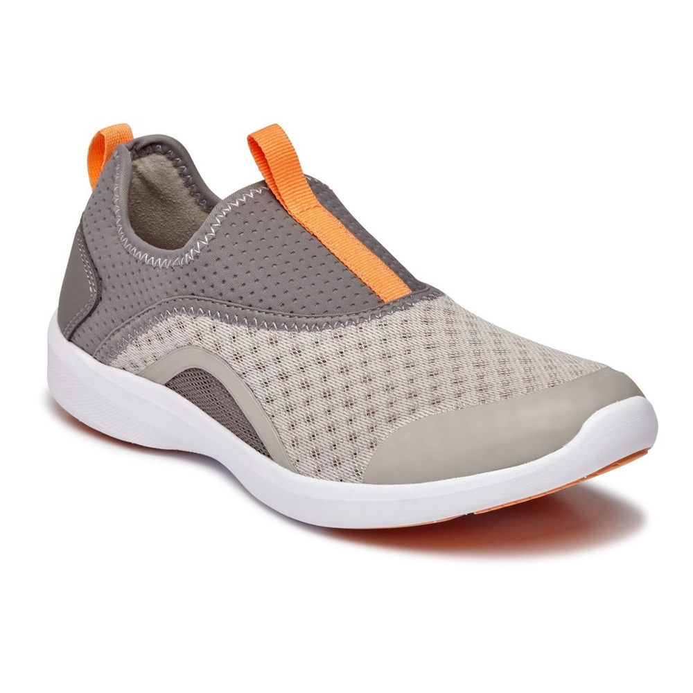 Vionic Yvonne Slip On Athletic Shoes Women's Gray Orange Size 8.5